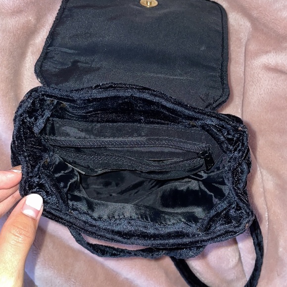Mini black Velvet backpack - Picture 3 of 4